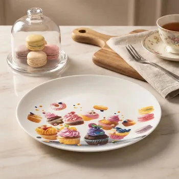 Talíř Dezertní porcelánový talíř NEW BONE CHINA ALTOM DESIGN SŁODKOŚCI 20 cm