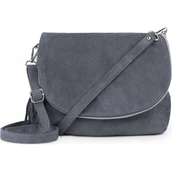 Kabelka Vera Pelle kabelka z pravé semišové kůže šedá