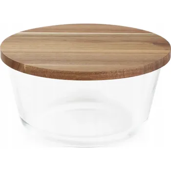 Dóza na potraviny Skleněná dóza MAIRA s dřevěným víkem M 23x12 cm HOMLA