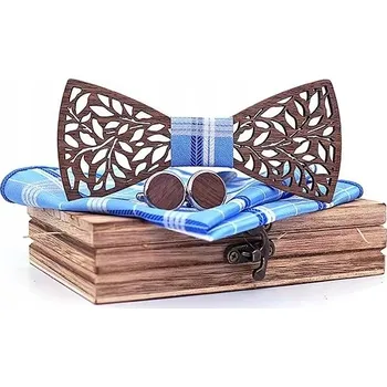 Motýlek Vyřezávaný dřevěný motýlek - Modrá KP-30912