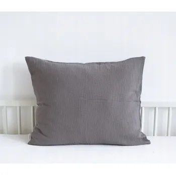 Povlak na polštářek Povlak na polštář 45x45 bavlněný mušelín měkký prodyšný Šedý