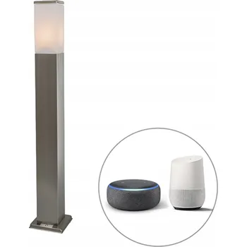 Bezpečnostní kamera Kvadratický osvětlovací sloupek QAZQA E27 80 cm šedý