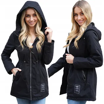 Dámská parka MÓDNÍ PŘECHODNÁ ZIMNÍ PARKA ZÚŽUJÍCÍ POSTAVU JARNÍ BUNDA S KAPUCÍ M