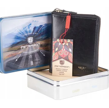 Peněženka Peterson pánská kožená peněženka z lícové kůže černá PTN 340 2-1-1 - muž