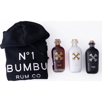 Rum Bumbu pack s mikinou M 3×0,7l 31,6%