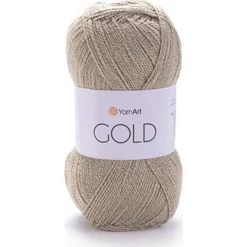 Příze Yarn Art příze Gold 9048 světle hnědá se zlatou nitkou