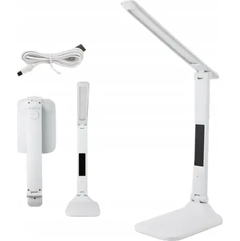 Lampička ŠKOLNÍ STOLNÍ LAMPA NA PSACÍ STŮL S LED HODINAMI, STMÍVATELNÁ, SKLÁDACÍ