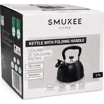 Rychlovarná konvice Konvice Smukee 1,7 l černá, plynová, indukční píšťalka