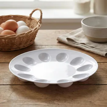 Talíř Plastový talíř na vejce PRACTIC BĄBLE 23 cm bílý