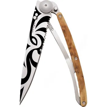 Sport Kapesní nůž Deejo 1CB512 Tattoo Serration 37g juniper wood Tribal