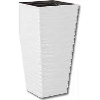 Obal na květináč Obal na květník SAHARA SLIM plastový matný 29x29x56cm, bílý