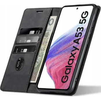 Pouzdro na mobilní telefon Flipové pouzdro Nela-Styl pro Samsung Galaxy A53 5G, černé