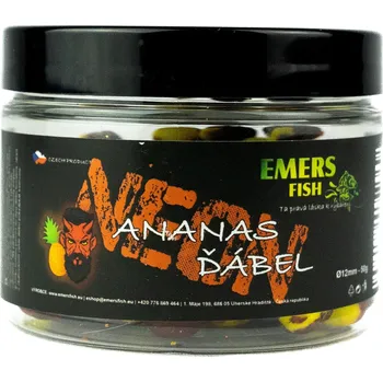 Boilies Emersfish Boilie Neonky Ananas Ďábel 50 g - 12 mm