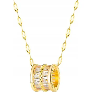 Náhrdelník ZLATÝ NÁHRDELNÍK 18K POZLÁCENÝ OCEL CHIRURGICKÁ NA DÁREK SRDCE KLÍČ