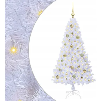 Vánoční stromek Umělý vánoční stromek se 150 LED diodami, bílý, 150 cm, PVC a ocel