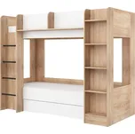 Patrová postel ORIVAR, levá, dub sonoma/bílá, 5 let záruka +možnost VÝNOSU + vyzvednutí ZDARMA