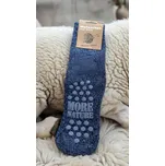 Dámské vlněné ponožky na spaní na doma protiskluzové ABS zdravotní lem 35-38 modrá
