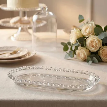 Skleněný oválný etažér na dort ALTOM DESIGN LOVE 25 cm