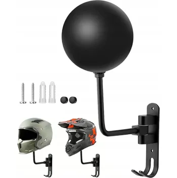 Věšák OTOČNÝ DRŽÁK VĚŠÁK NA PŘILBU MOTOCYKLOVOU CYKLISTICKOU ČERNÝ KULOVÝ