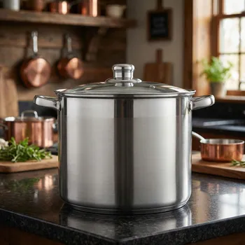 Hrnec Nerezový hrnec na indukci se skleněnou poklicí ALTOM DESIGN FABIO 15 l