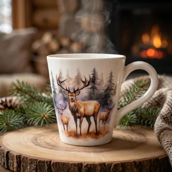 Porcelánový kuželový hrnek ALTOM DESIGN JELEŃ 480 ml