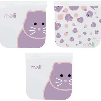 Dóza na potraviny MELLI OPAKOVANĚ POUŽITELNÉ SÁČKY NA POTRAVINY S DVOJITÝM UZÁVĚREM PRO KOČIČKY 3 KS