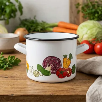 Hrnec Smaltovaný hrnec SILESIA WARZYWA 1,5 l bílý