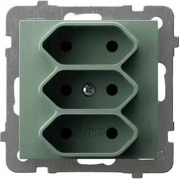Elektrická zásuvka TROJITÁ ZÁSUVKA EURO OSPEL AS GP-3G/m/84 ZELENÁ MATNÁ
