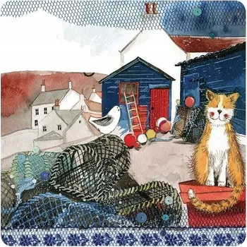 Podložka pod hrnek C129 Kočka v přístavu