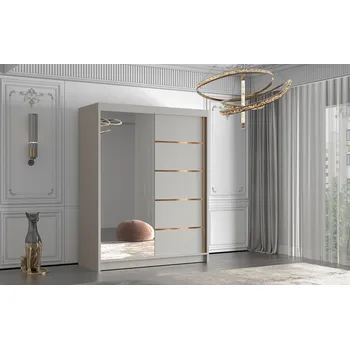 Šatní skříň Skříň Veneti MILINA 150 x 200 x 58 cm v béžových odstínech