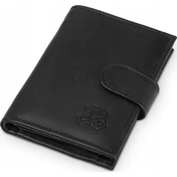 Peněženka Pánská kožená peněženka Kaletnik Szaniec Černá Matná