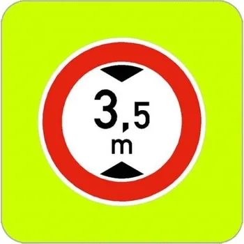 Dopravní značka Dopravní značka B16 - Zákaz vjezdu vozidel, jejichž výška přesahuje vyznačenou mez, zvýrazněná