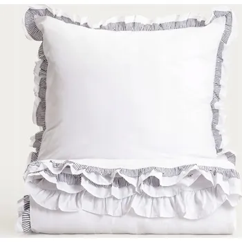 Povlečení Bavlněné Povlečení TESSIA s dvojitým volánkem 160x200 + 2*70x80 cm HOMLA