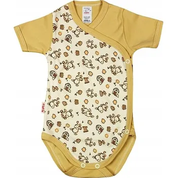 Kojenecký body Zavinovací body s krátkým rukávem 100% Bavlna Oslík BÉŽOVÁ velikost 62 KLEKLE