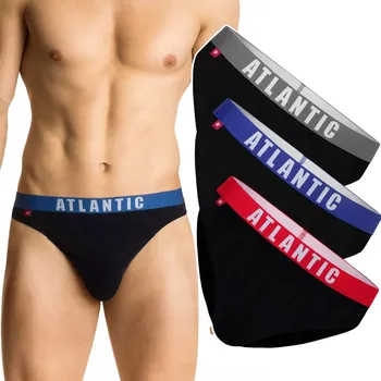 Slipy X3 Pánské sportovní slipy ATLANTIC 3MP-094 Slipy bavlněné sada - XL