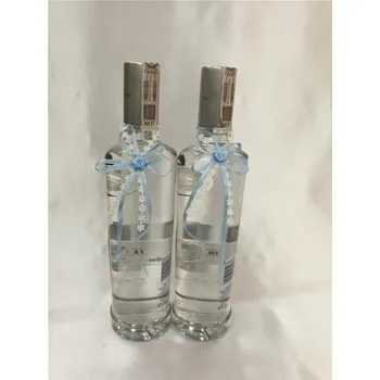 Svatební dekorace OZDOBA NA LÁHEV SVATEBNÍ KRAJKOVÁ MODRÁ 20