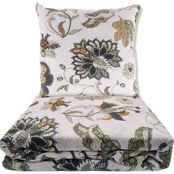 Povlečení Krepové povlečení 160x200 květinové ornamenty na krémovém pozadí