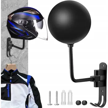 Věšák KOVOVÝ NÁSTĚNNÝ VĚŠÁK NA MOTOCYKLOVOU PŘILBU, ČEPICI, BUNDU, KOMBINEZU A OBLEČENÍ