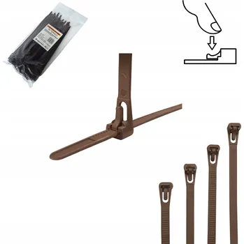 Organizace kabelů Stahovací Pásky Opakovaně použitelné upínací pásky Hnědé 4,8 x 200 mm 100 ks