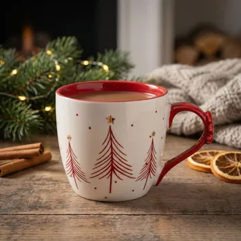 Porcelánový vánoční hrnek ALTOM DESIGN CHOINKA 460 ml červený