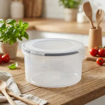 Dóza na potraviny Kulatá dóza na potraviny s klipy ALTOM DESIGN 0,75 l průhledná