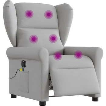 Křeslo zahrada-XL Elektrické masážní polohovací křeslo obláčkově šedé textil 3303373