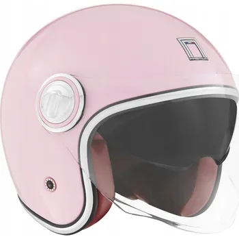 Helma na motorku NOX PREMIUM OTEVŘENÁ PŘILBA JET HERITAGE SOLID BARVA RŮŽOVÁ PASTELOVÁ VELIKOST