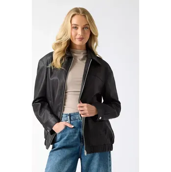 Dámská větrovka GUESS dámská koženková bunda Quinn S