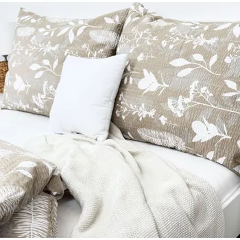 Povlak na polštářek Krepový povlak na polštář - Louka béžová Zapínání: knoflík, Velikost polštáře: 40x40