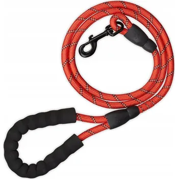 Vodítko pro psa Vodítko pro psa červená 150 cm s reflexním nylonovým lankem