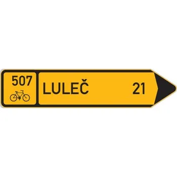 Dopravní značka Cyklo značka IS19c - Směrová tabule pro cyklisty (s jedním cílem)