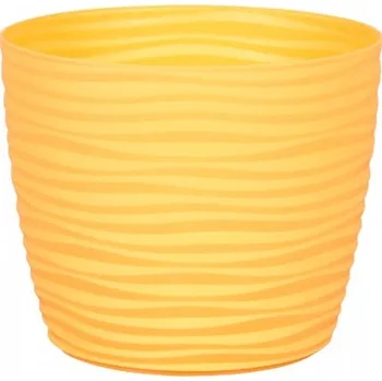 Obal na květináč Obal na květník SAHARA PRIMULE plastový matný d11x9cm, žlutý