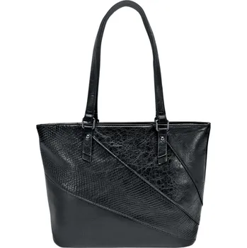 Kabelka Černá dámská kabelka přes rameno se vzory Maika