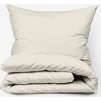 Povlečení Bavlněné povlečení Kanava béžová Zapínání: knoflík, Velikost polštáře: 50x70, Velikost přikrývky: 140x200